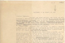 [Carta] 1951 ago. 9, Santiago, [Chile] [a] [Gabriela Mistral]