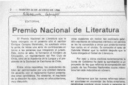Premio Nacional de Literatura  [artículo].