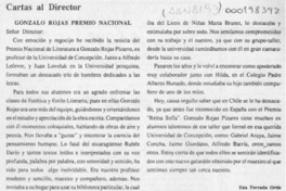 Gonzalo Rojas Premio Nacional