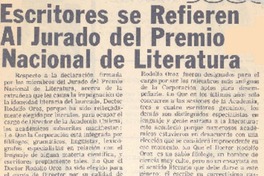 Escritores se refieren al jurado del Premio Nacional de Literatura.