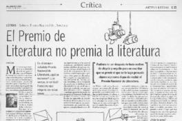 El Premio de literatura no premia la literatura