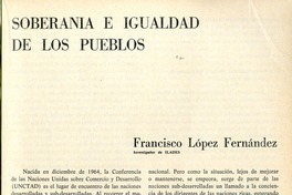 Soberanía e igualdad de los pueblos  [artículo] Francisco López Fernández.