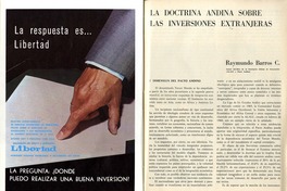 La doctrina andina sobre las inversiones extranjeras  [artículo] Raymundo Barros C.