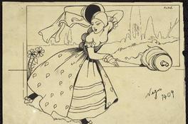 Dibujos serie La reina de los enanos. El Peneca] [Dibujo] : Mario Silva Ossa ; seudónimo: Coré.