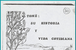 Tomé su historia y vida cotidiana [manuscrito] : Andrés Jorquera.