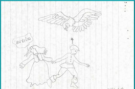 Ilustración de John soto (13 años), en: La niña que estaba muerta y vivió por una noche leyenda de Catemu [manuscrito] : María Eugenia Farias Vargas.