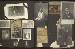 Fotografías adheridas a la página de un álbum