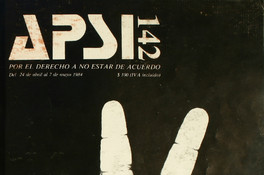 Portada de APSI: número 142, 24 de abril a 7 de mayo de 1984