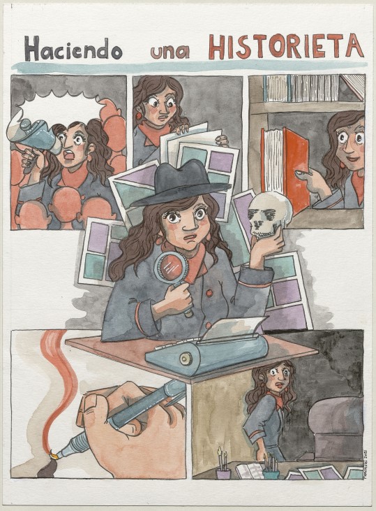 Dibujos para historieta. Haciendo una historia [original de arte] - Francisca Cárcamo (seudónimo Panchulei)