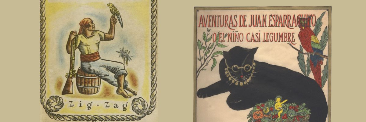 Portadas de "La isla del tesoro" y "Juan Esparraguito" Portadas de "La isla del tesoro" y "Juan Esparraguito"