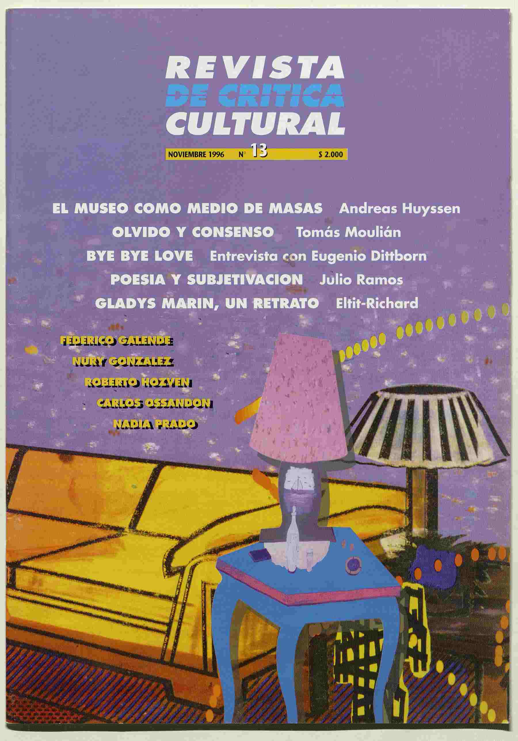 Revista de crítica cultural. Número 13, noviembre de 1996