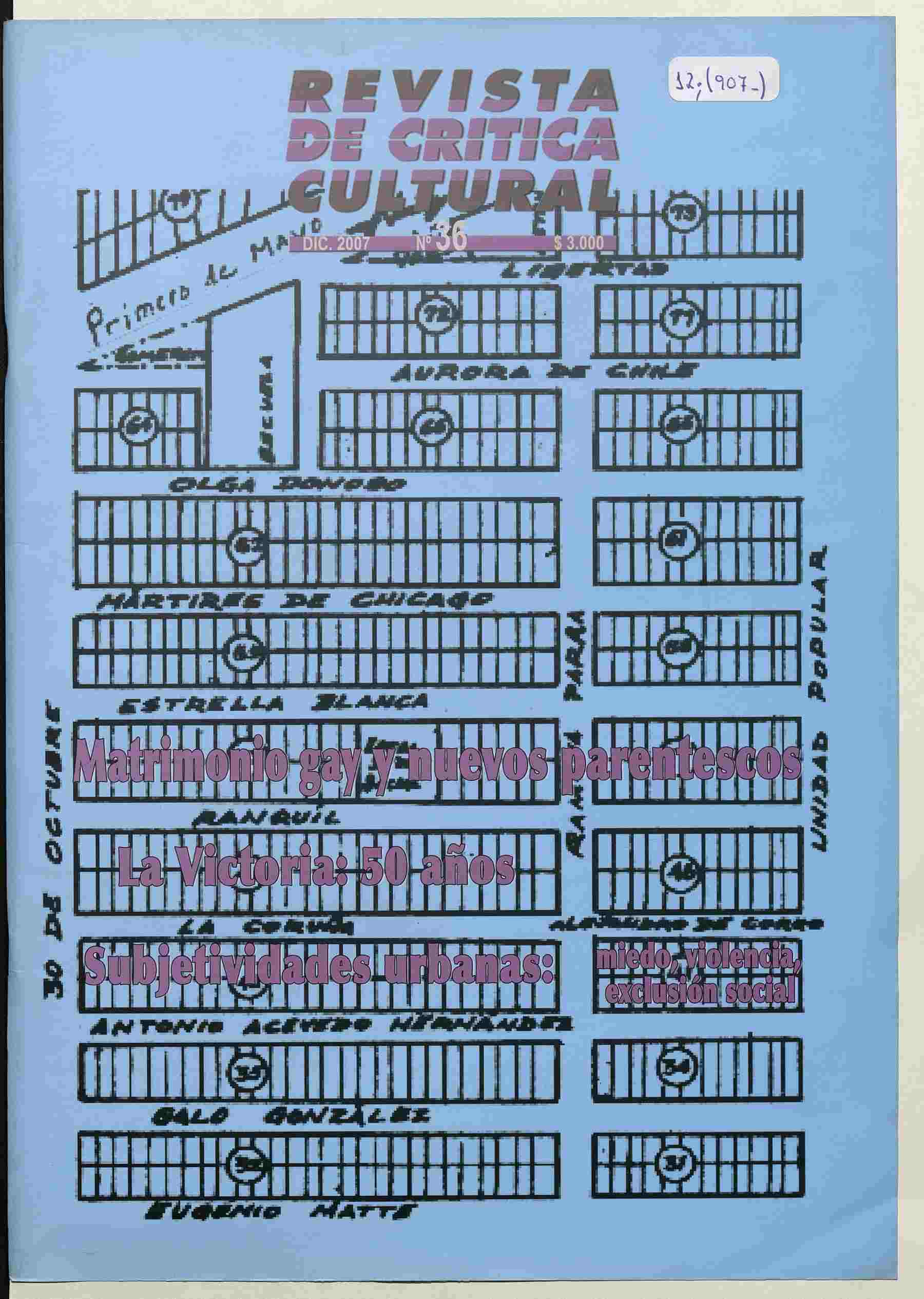 Revista de crítica cultural. Número 36, diciembre de 2007