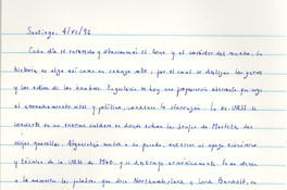 Página de un bloc de notas perteneciente a Alfonso Calderón