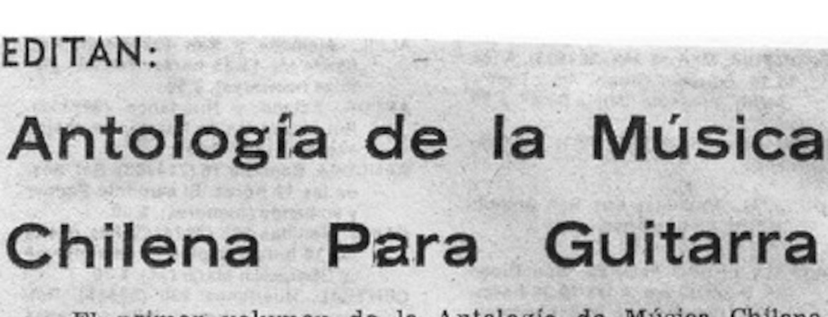Editan: Antología de la Música Chilena para Guitarra