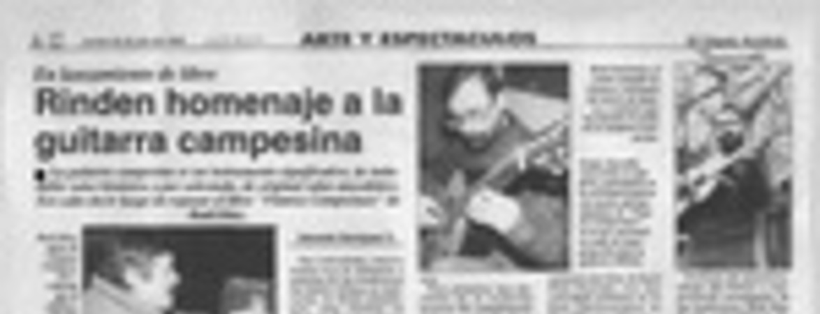Rinden homenaje a la guitarra campesina  [artículo] Eduardo Henríquez O.