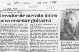 Creador de método único para enseñar guitarra  [artículo] Mario Aravena M.