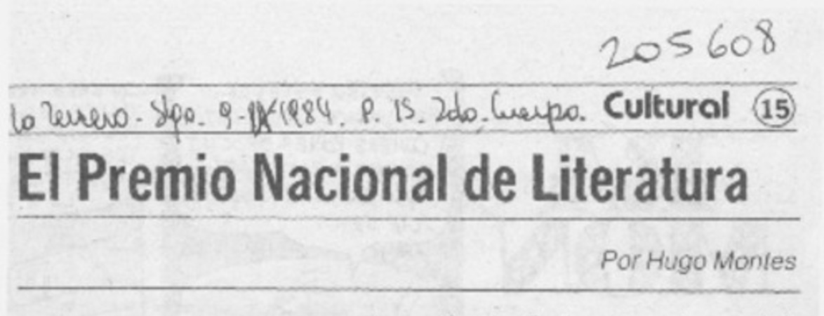 El Premio Nacional de Literatura, Braulio Arenas