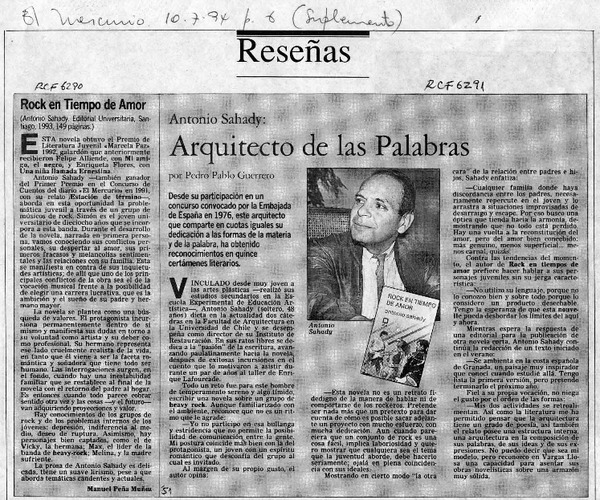 Arquitecto de las palabras  [artículo] Pedro Pablo Guerrero.