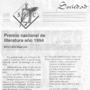 Premio Nacional de Literatura año 1994