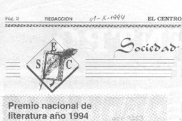 Premio Nacional de Literatura año 1994