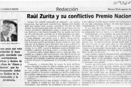 Raúl Zurita y su conflictivo Premio Nacional