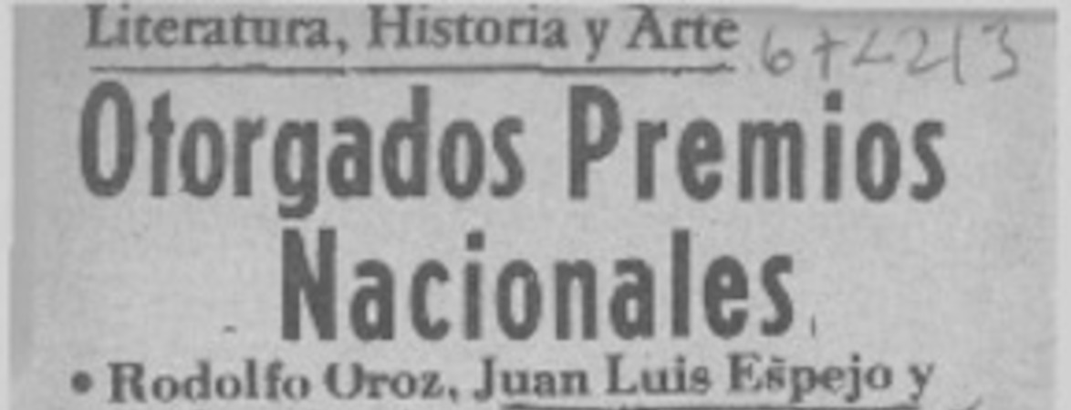Otorgados premios nacionales.