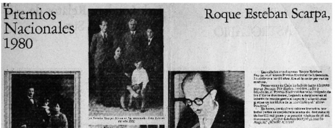 Premios nacionales 1980 Roque Esteban Scarpa.