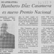 Humberto Díaz Casanueva es nuevo Premio Nacional.