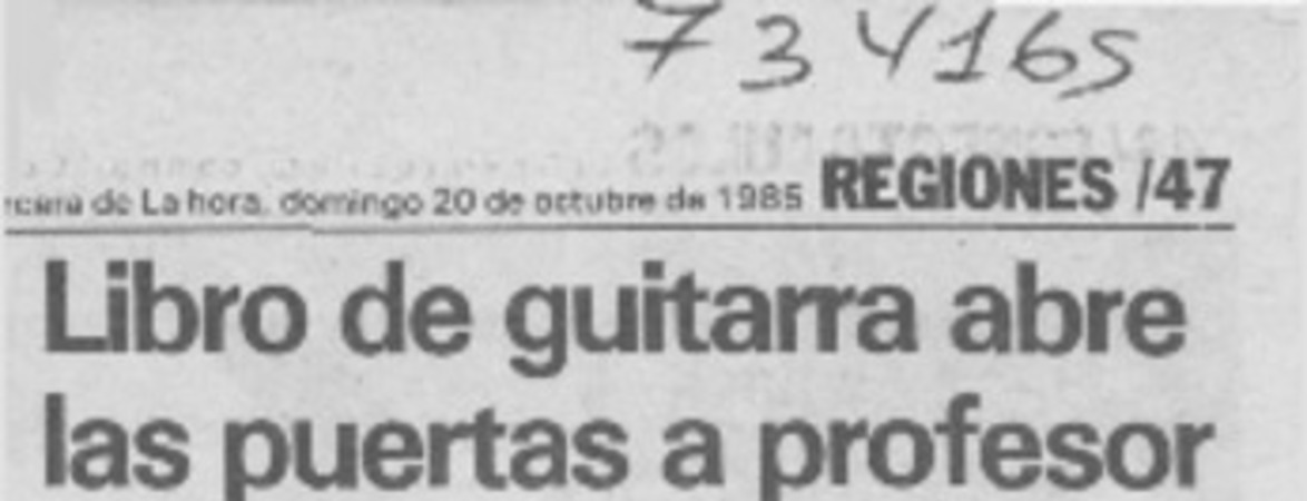 Libro de guitarra abre las puertas a profesor