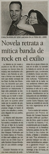 Novela retrata a mítica banda de rock en el exilio
