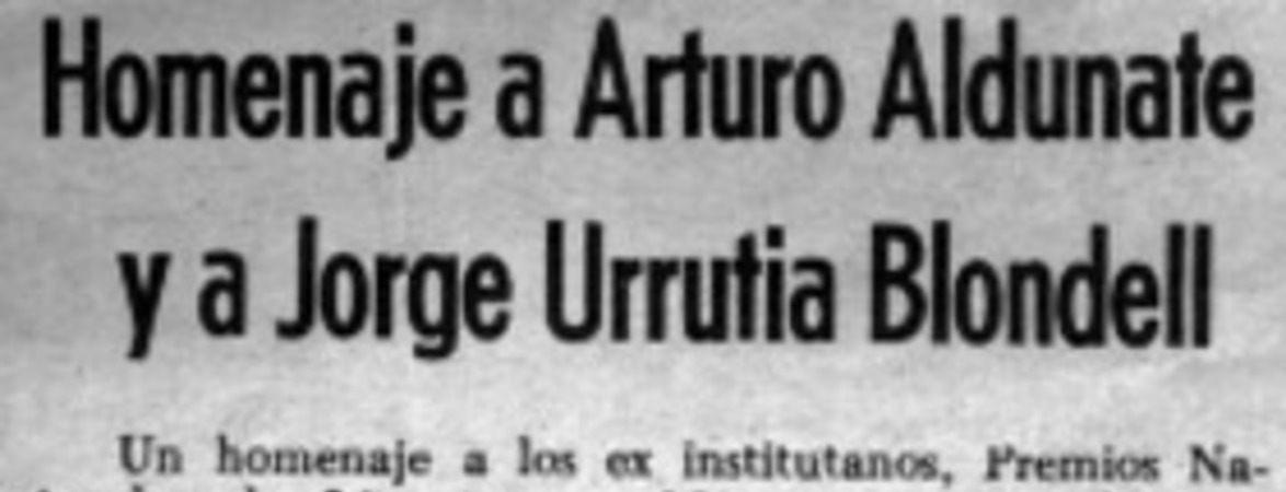 Homenaje a Artuto Aldunate y a Jorge Urrutia Blondell.