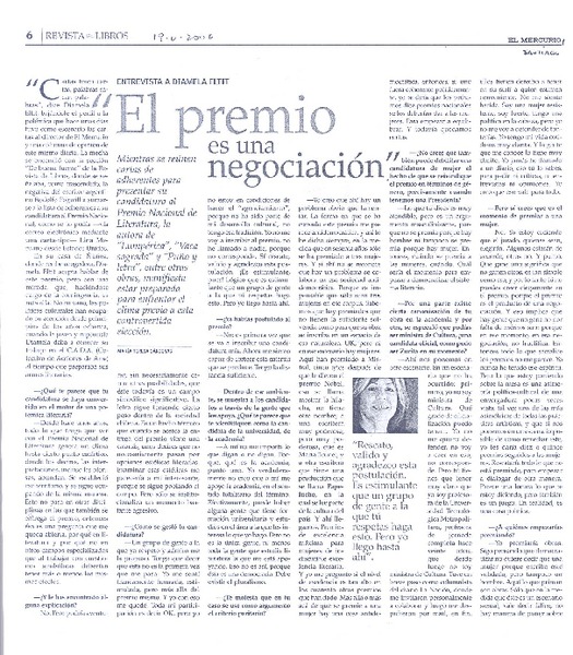 El premio es una negociación [entrevista]