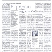 El premio es una negociación [entrevista]