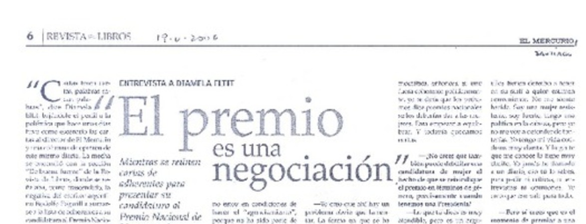 El premio es una negociación [entrevista]