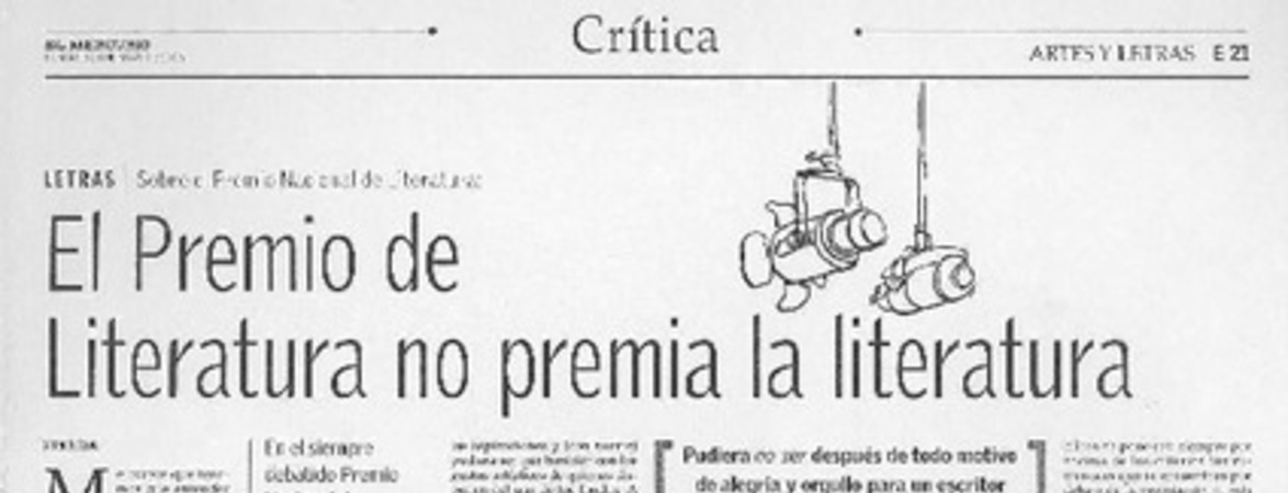 El Premio de literatura no premia la literatura