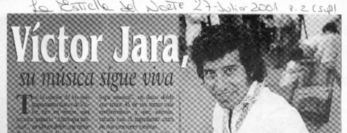 Víctor Jara, su música sigue viva  [artículo]