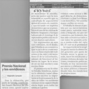 Premio Nacional y los envidiosos  [artículo] Alejandro Lavquen