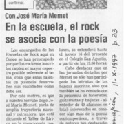 En la escuela, el rock se asocia con la poesía  [artículo].