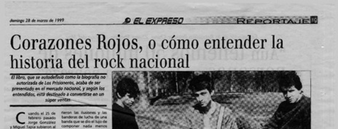Corazones rojos, o cómo entender la historia del rock nacional  [artículo] Patricio Rojas Saá.