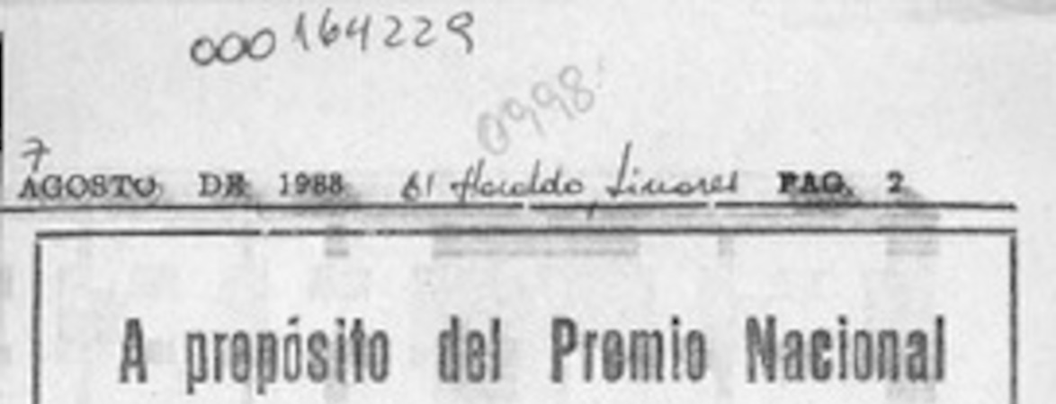 A propósito del Premio Nacional