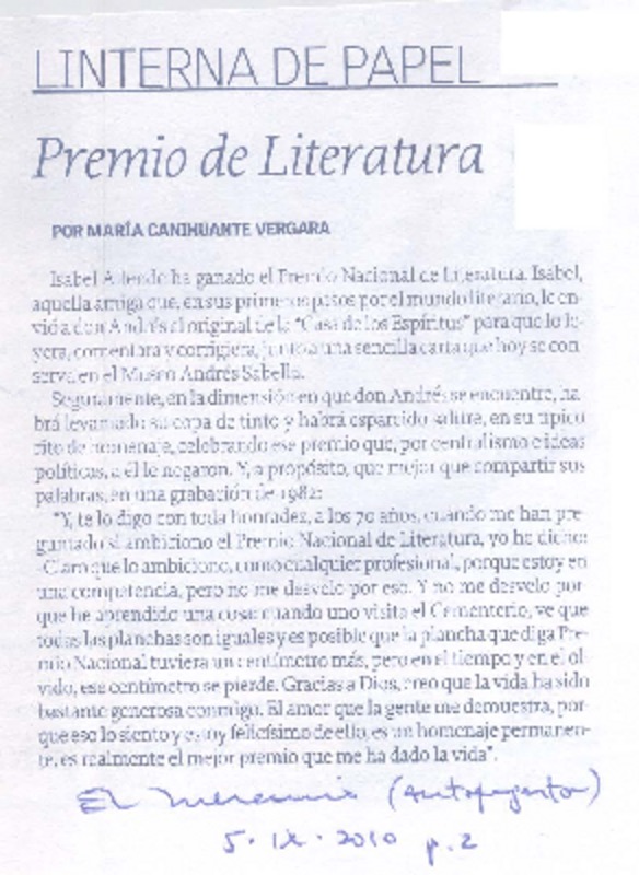 Premio de literatura