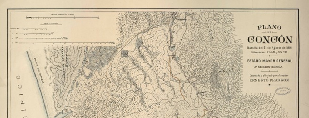 Plano de Concón; batalla del 21 de agosto de 1891  [material cartográfico] Ernesto, Pearson