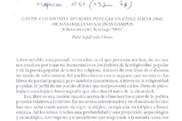 Canto a lo divino y religión popular  [artículo] Fidel Sepúlveda Llanos.