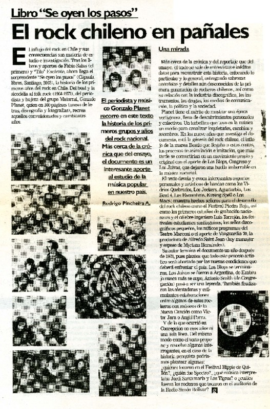 El rock chileno en pañales  [artículo] Rodrigo Pincheira A.
