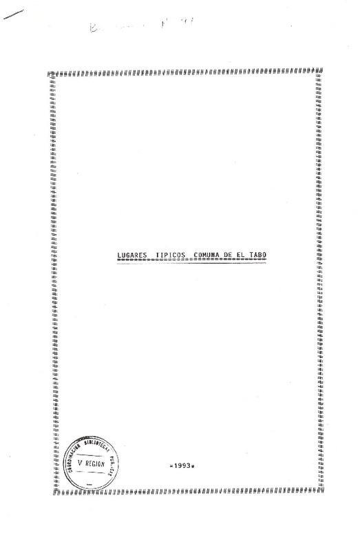 Lugares típicos comuna de El Tabo  [manuscrito].