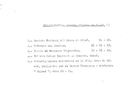 Asuntos tïpicos de Olmué Bibliografías. [manuscrito] :