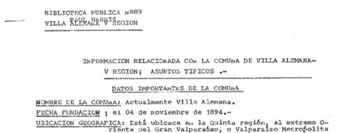 Información relacionada con la comuna de Villa Alemana  [manuscrito].
