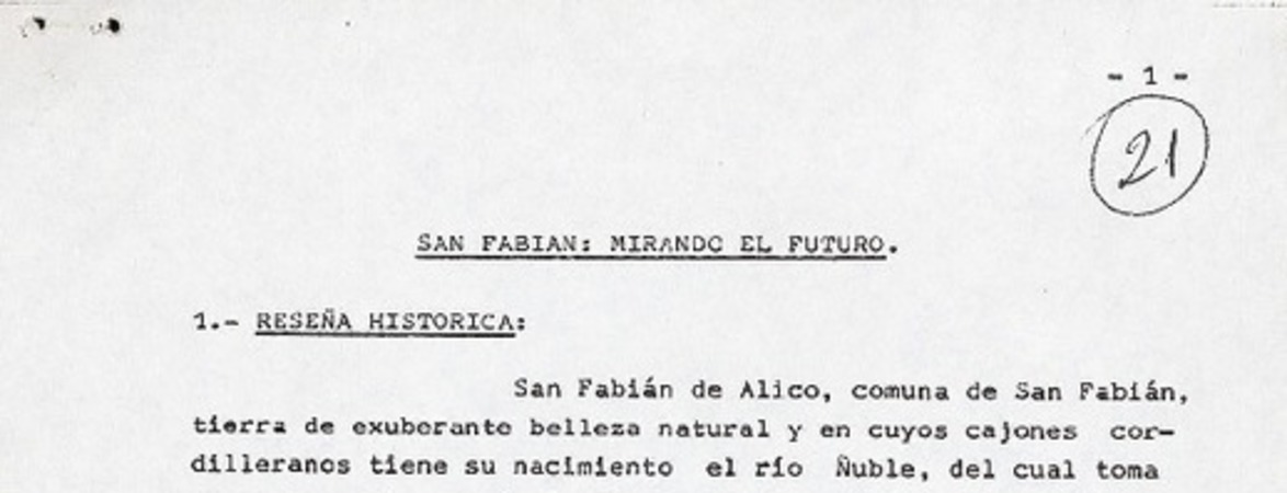 San Fabián mirando el futuro. [manuscrito] :