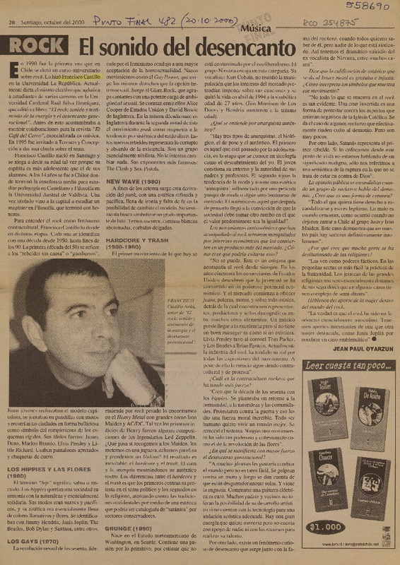 El sonido del desencanto  [artículo] Jean Paul Oyarzún