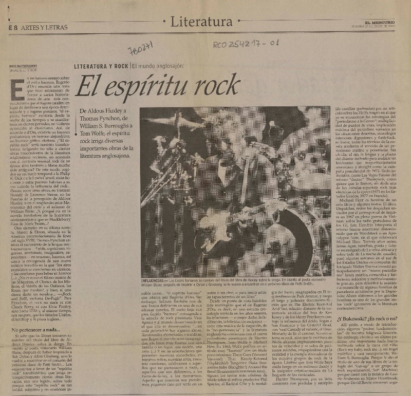El espíritu rock  [artículo] Brice Matthieussent.